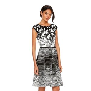 Elle Fit And Floral Party Dress EUC Black/White Sz XL